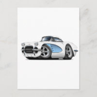 Voiture Corvette Bleu Blanc 1961