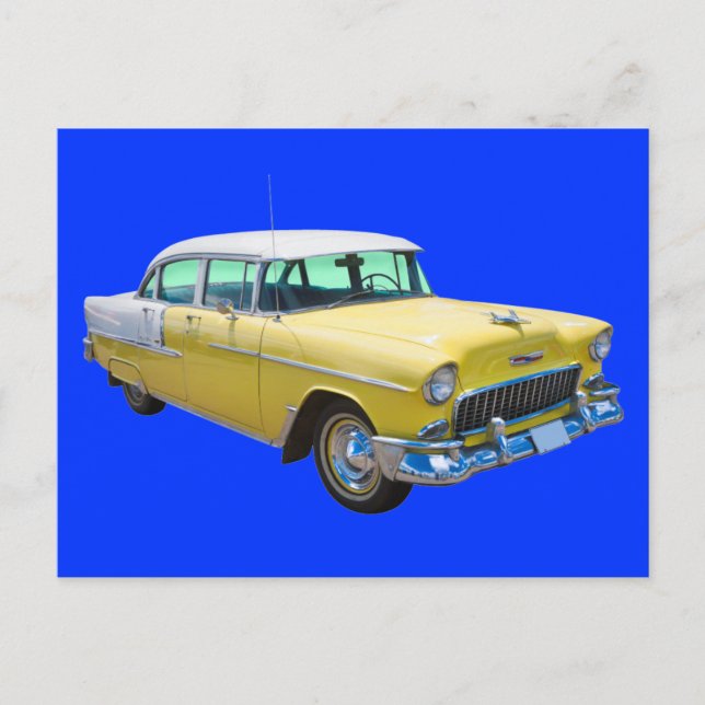 Carte Postale Voiture d'antiquité Chevrolet Bel Air 1955 (Devant)