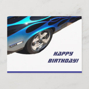 Carte Postale voiture de course d'anniversaire