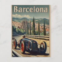 Voiture de course vintage à Barcelone