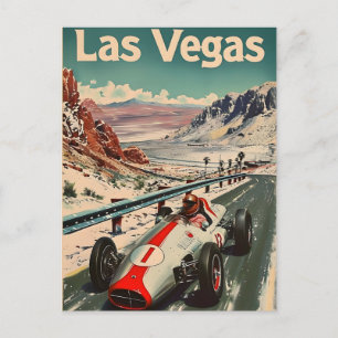 Carte Postale Voiture de course vintage à Las Vegas