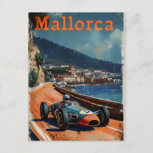 Carte Postale Voiture de course vintage à Majorque