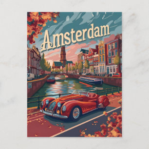 Carte Postale Voiture de course vintage Amsterdam