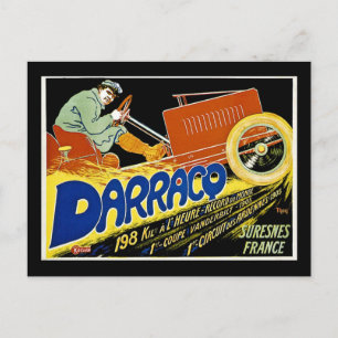 Carte Postale Voiture de course Vintage Darraco - Suresnes Franc