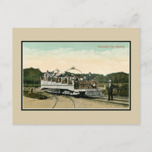 Carte Postale Voiture d'observation Vintage Montréal 1900