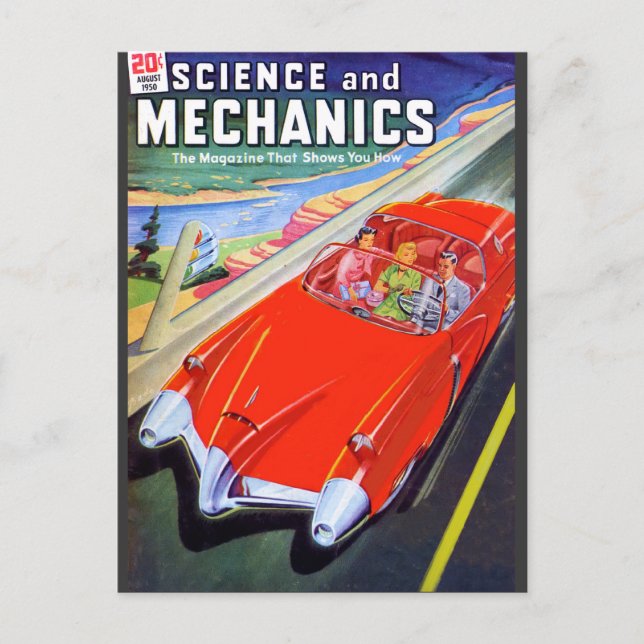 Carte Postale Voiture du futur 1950 (Devant)