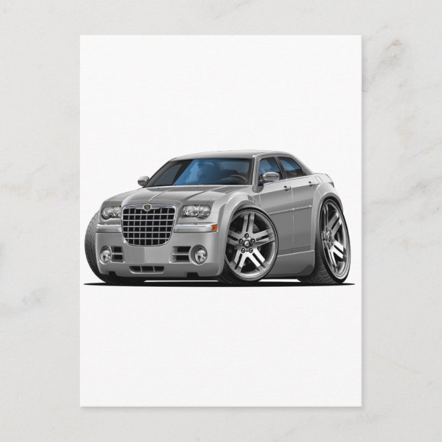 Carte Postale Voiture en argent Chrysler 300 (Devant)