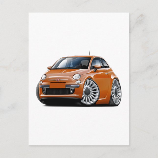 Carte Postale Voiture en cuivre Fiat 500 (Devant)