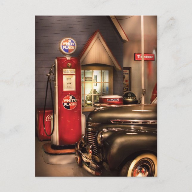 Carte Postale Voiture - Essence Flash Blanche (Devant)