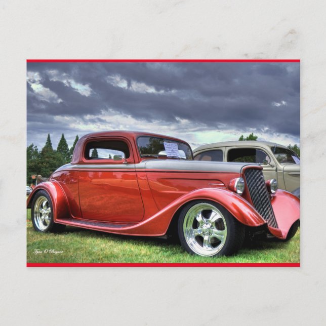 Carte Postale Voiture Hotrod classique (Devant)