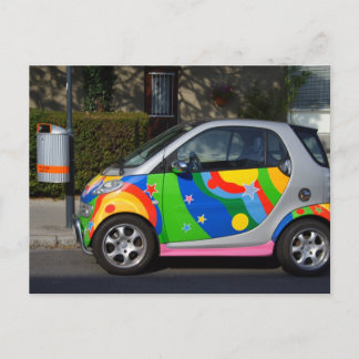 Carte Postale Voiture intelligente colorée