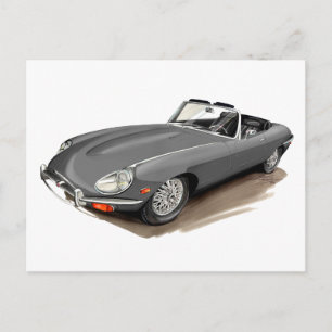 Carte Postale Voiture Jaguar XKE Grey
