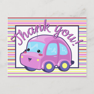 Carte Postale Voiture Kawaii
