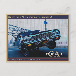 Carte Postale Voiture Low Rider Vintage Ancienne École