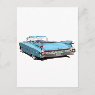 Carte Postale Voiture Lt Bleue Cadillac 1959