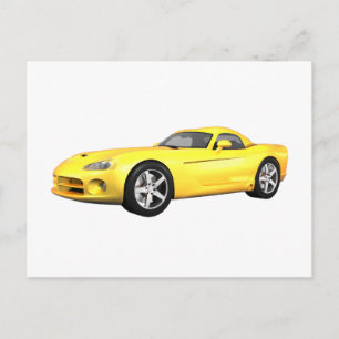 Carte Postale Voiture Muscle Viper À Haut Dur : Finition Jaune :