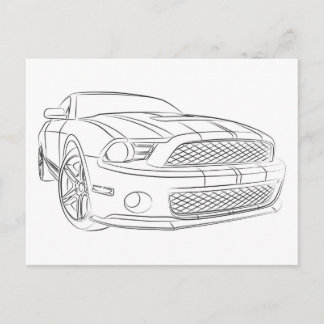 Carte Postale voiture musculaire américaine