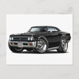 Carte Postale Voiture noire Chevelle 1966