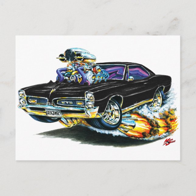 Carte Postale Voiture Noire GTO 1966-67 (Devant)