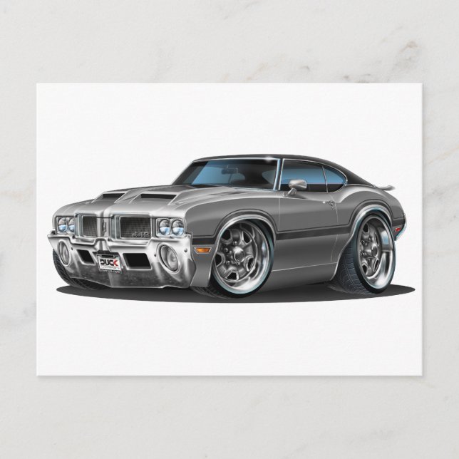 Carte Postale Voiture Olds Cutlass 442 Grey (Devant)