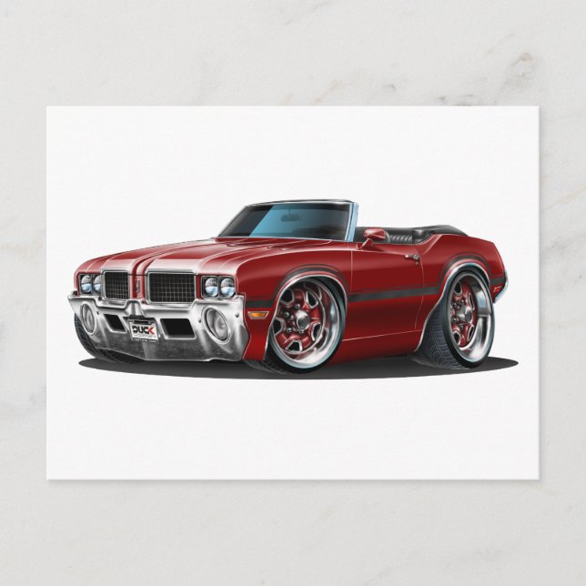 Carte Postale Voiture Olds Cutlass Maroon (Devant)