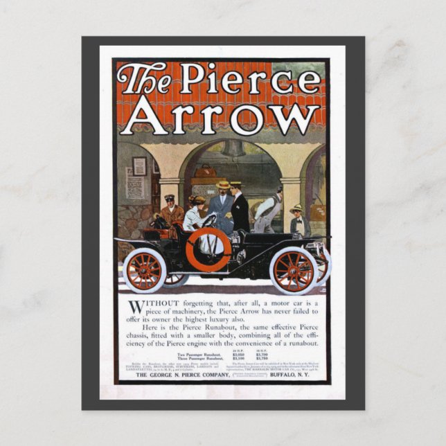 Carte Postale Voiture Pierce Arrow (Devant)