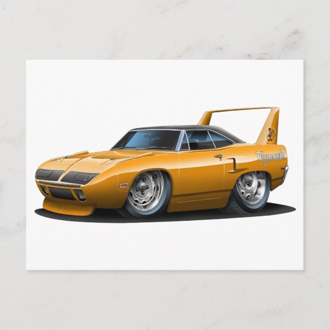 Carte Postale Voiture Plymouth Superbird Orange 1970 (Devant)