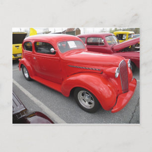 Carte Postale Voiture rouge antique