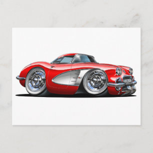 Carte Postale Voiture rouge Corvette