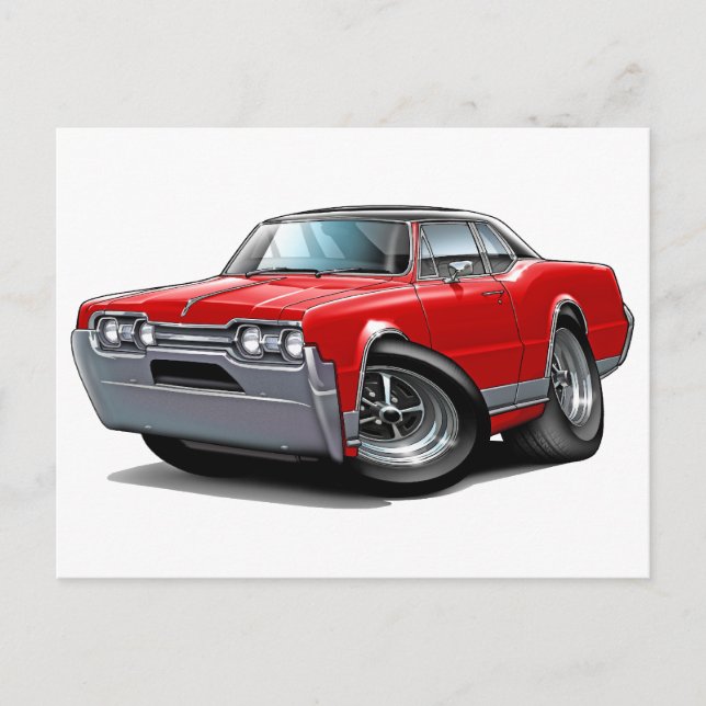 Carte Postale Voiture rouge-noir 1967 Olds Cutlass (Devant)