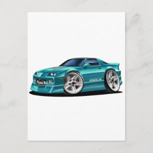 Carte Postale Voiture Turquoise Camaro 1982-92
