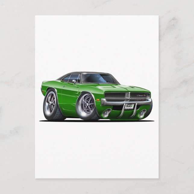 Carte Postale Voiture verte du chargeur de Dodge (Devant)