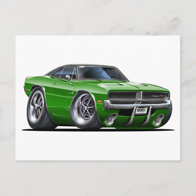 Carte Postale Voiture verte du chargeur de Dodge (Devant)