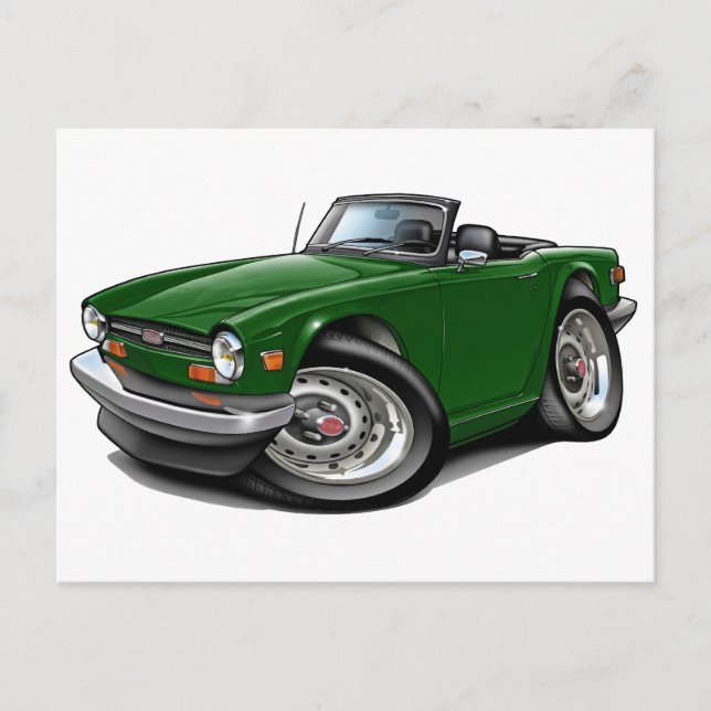 Carte Postale Voiture verte Triumph TR6 (Devant)