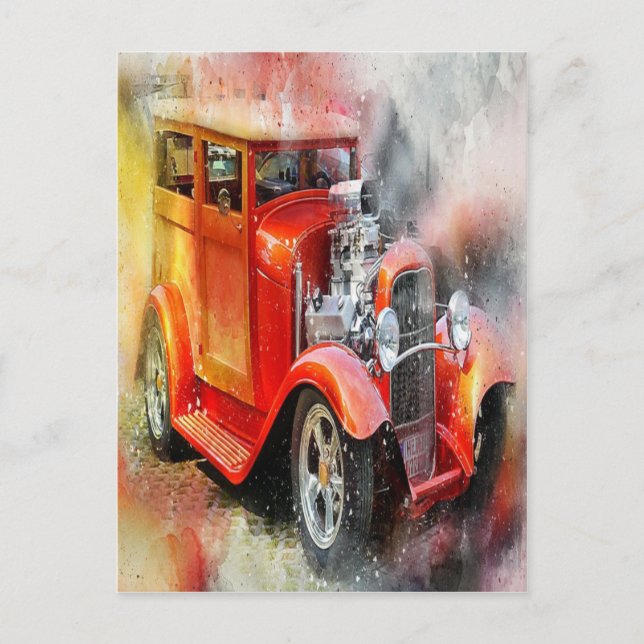 Carte postale Voiture Vintage Abstraite (Devant)