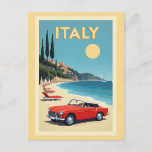 Carte Postale Voiture Vintage Italie Côte Italienne