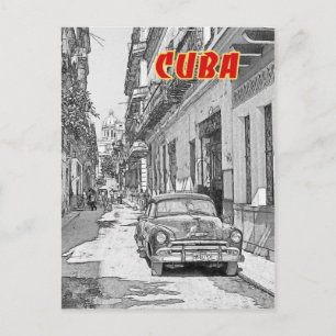 Carte Postale Voiture vintage rue La Havane
