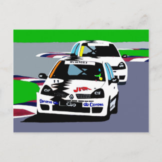 Carte Postale Voitures de course Renault Clio