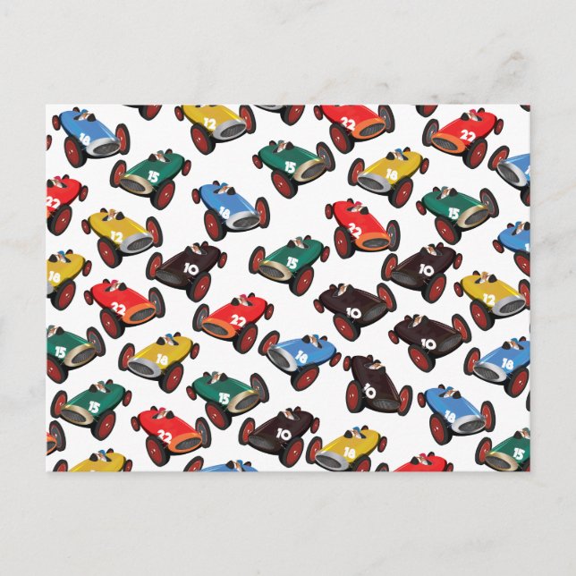 Carte Postale Voitures de course vintages (Devant)