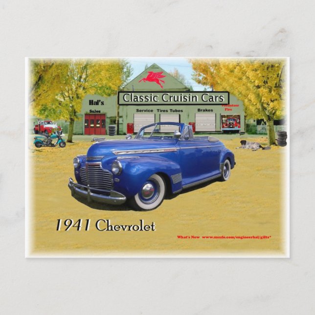 Carte Postale Voitures de croisière classiques 1941 Chevy (Devant)