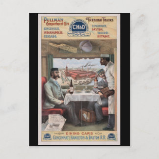 Carte Postale Voitures de train vintage Pullman