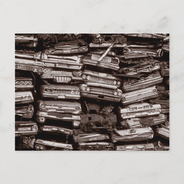 Carte Postale Voitures empilées, 1973 (Devant)