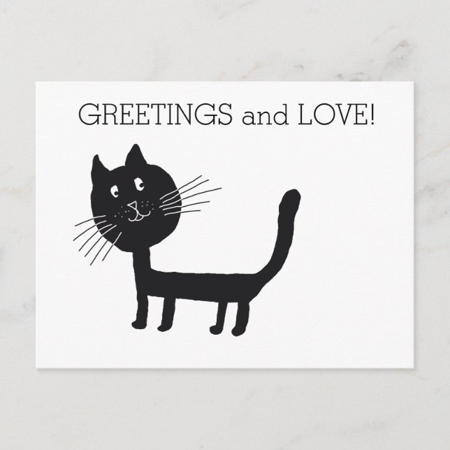 Carte postale Voix de chat Noires et Amour (Devant)
