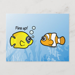Carte Postale Vol de poisson : Fins-toi !