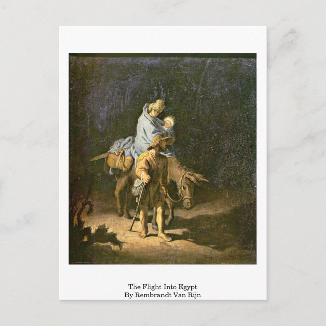 Carte Postale Vol En Egypte Par Rembrandt Van Rijn (Devant)
