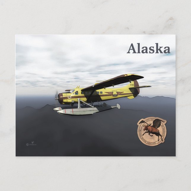 Carte Postale Vol Moose Aviation de Havilland DH3-C Otter (Devant)