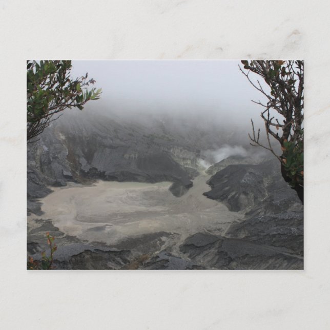 Carte Postale Volcan actif, Bandung Indonésie (Devant)