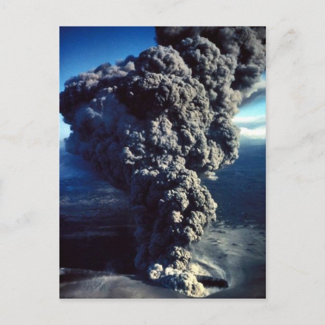 Carte Postale Volcan fumant (Devant)