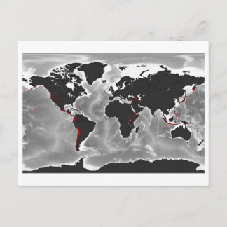 Carte Postale Volcans du monde - Miller Projection