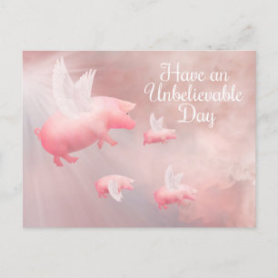 Carte Postale Voler De Cochons - Un Jour Incroyable